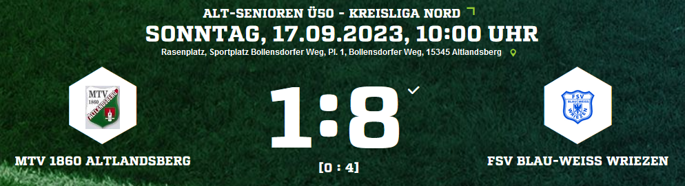 Ü50: Erneut nix zu holen im Heimspiel gegen FSV Blau-Weiß Wriezen